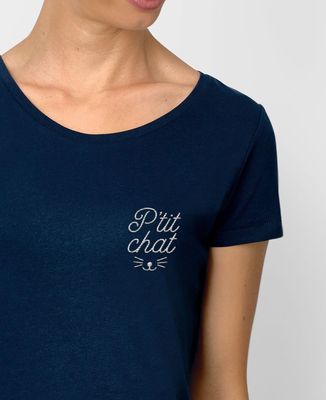 T-Shirt femme P'tit chat brodé