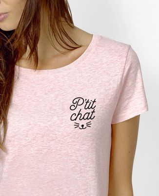 T-Shirt femme P'tit chat brodé