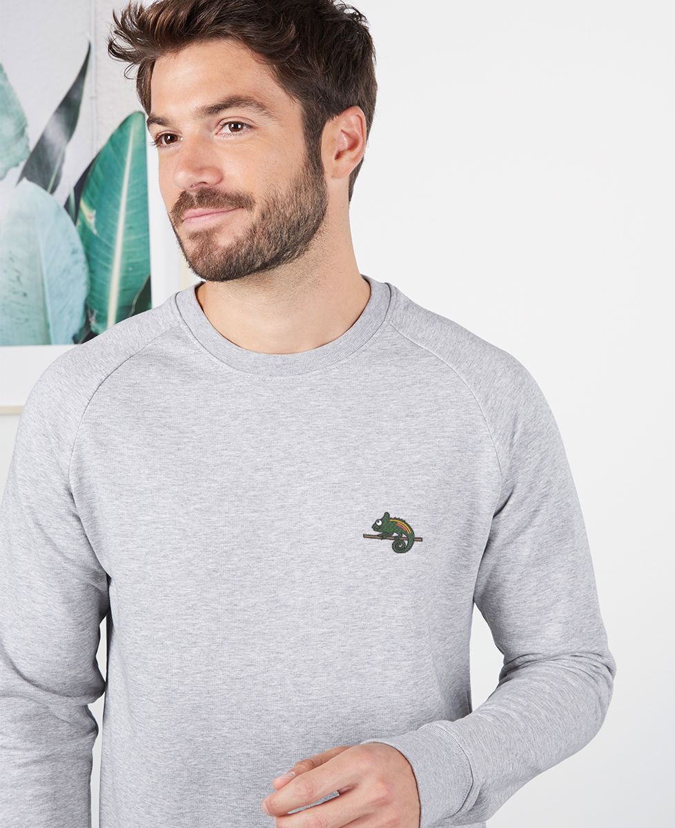 Sweatshirt Mann Kamelon (bestickt) - Tiere