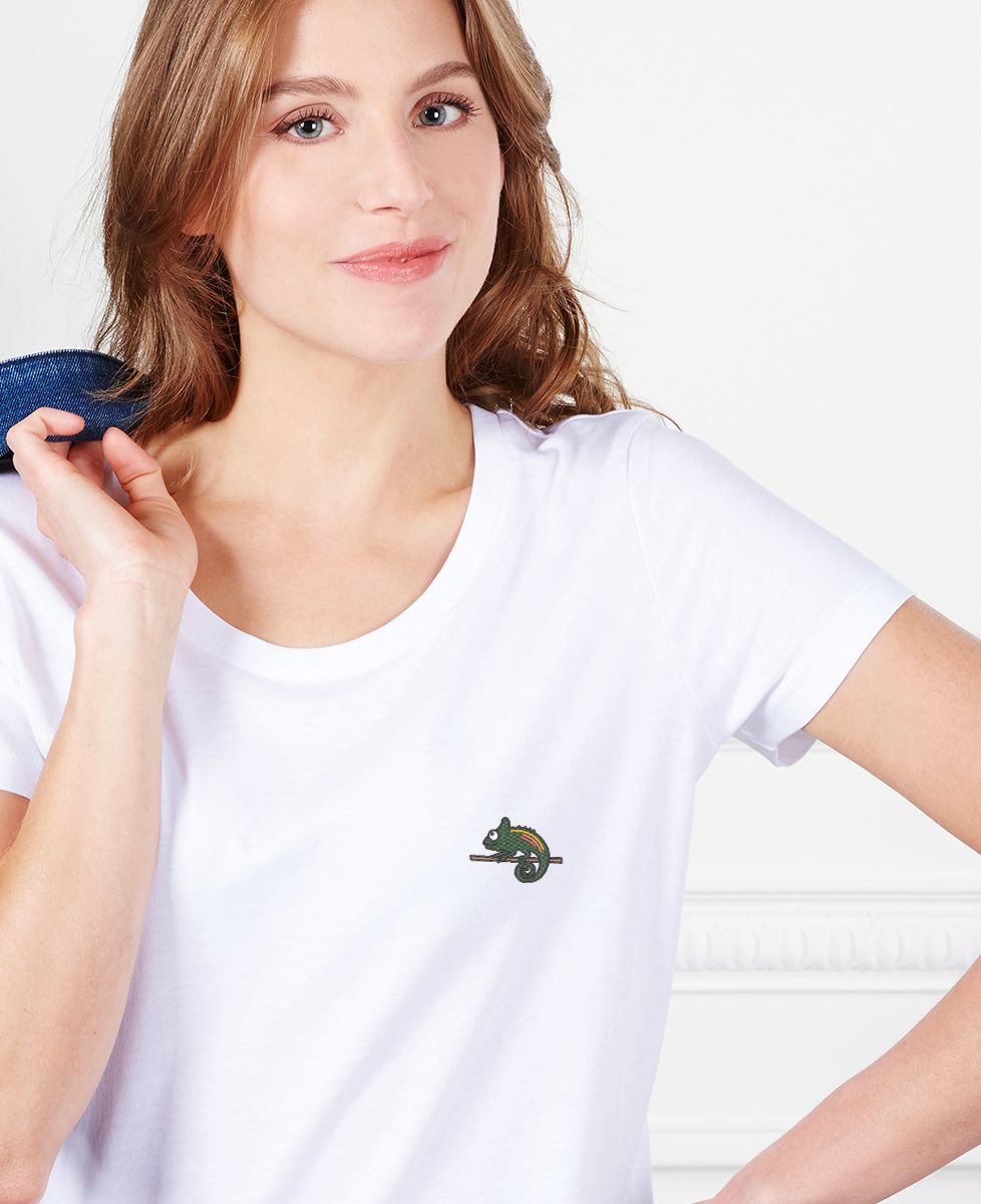 T-Shirt Frau Kamelon (bestickt) - Tiere