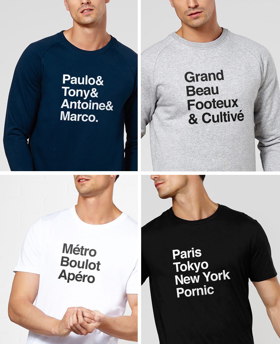 T-Shirt homme Message imprimé personnalisé - Liste