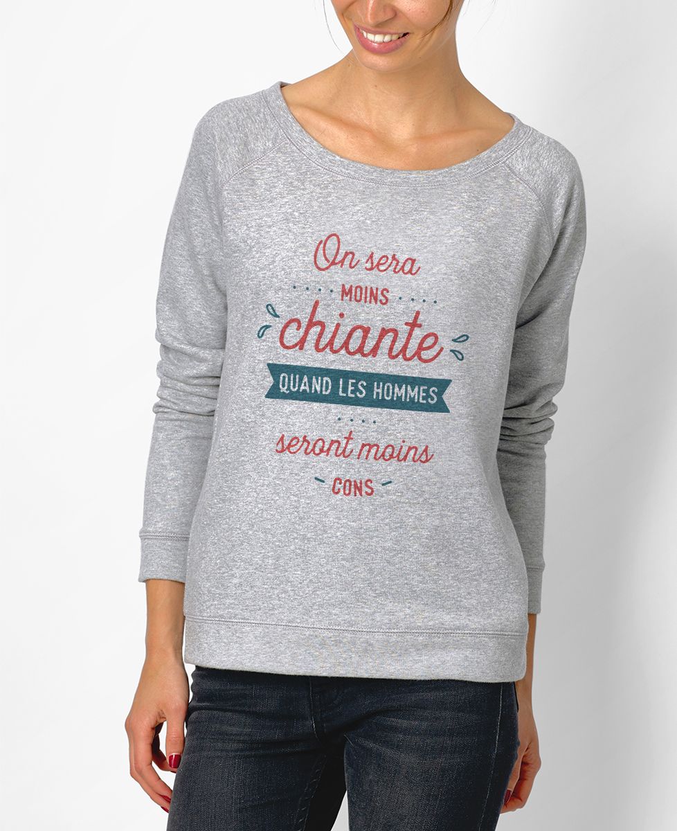 Sweatshirt femme On sera moins chiante