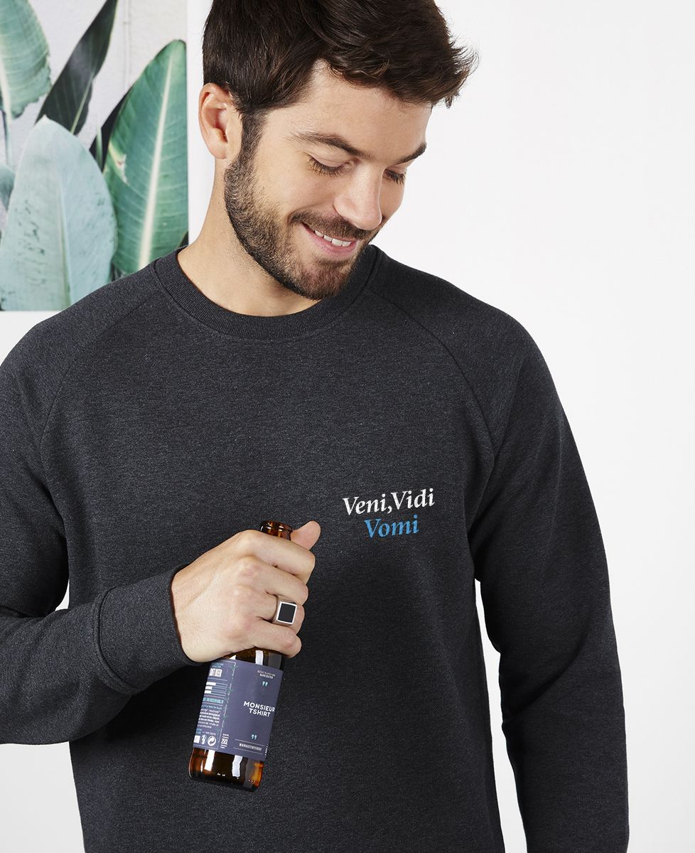 Sweatshirt homme Veni, Vedi, Vomi (brodé) - Apéro
