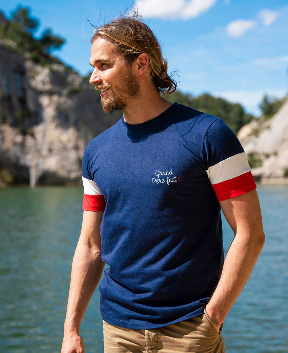 T-shirt homme recyclé Filgood Filgood Grand père-fect (brodé) - Cadeaux Papy