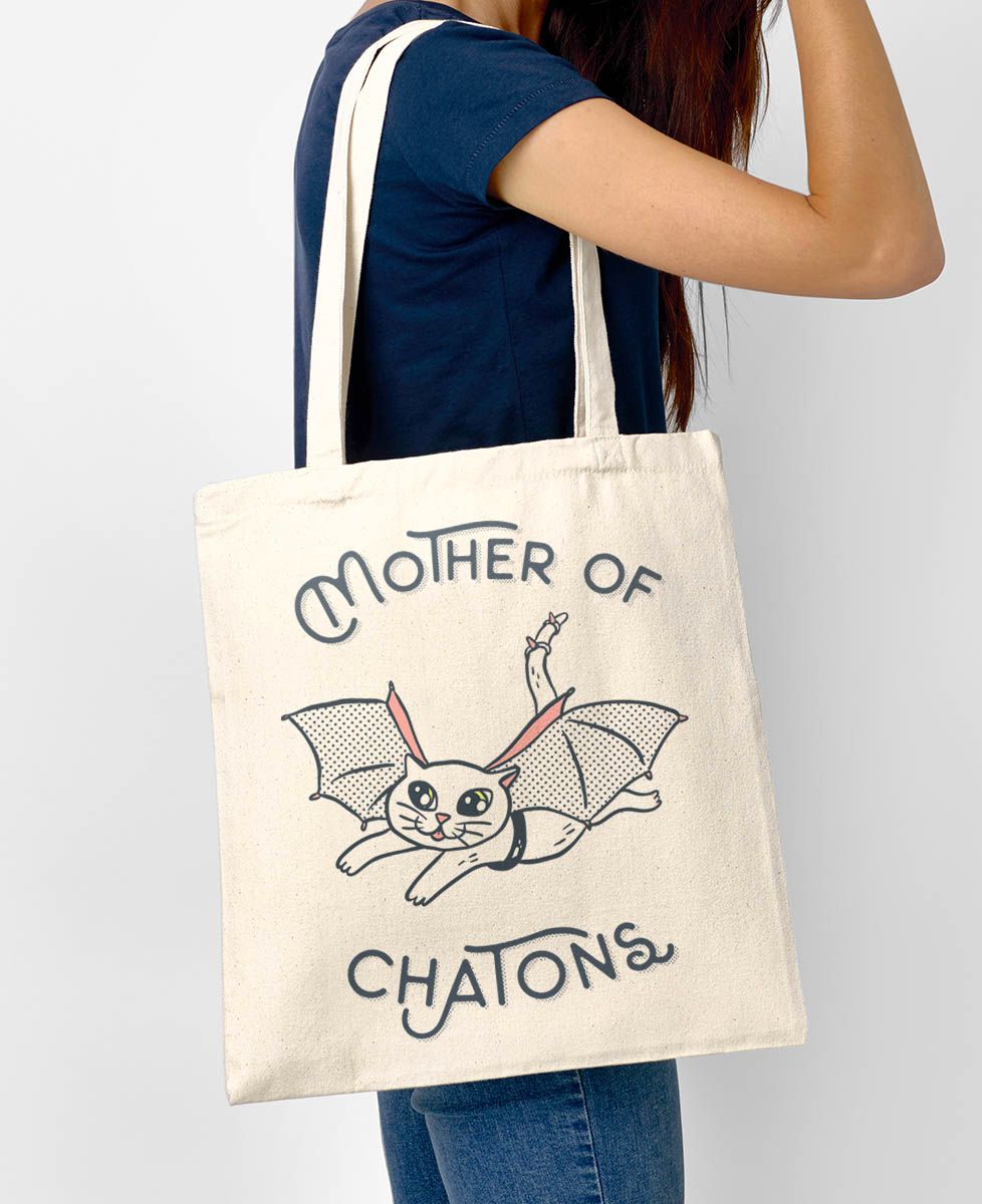 Tote bag Mother of chatons