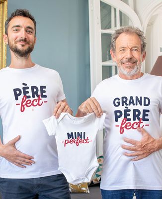 T-shirt homme Pèrefect - Cadeaux Papa, Cadeaux Papy, Duo assortis