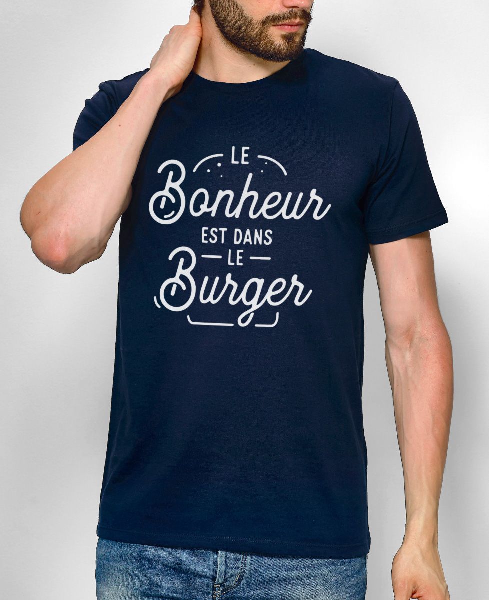 T-Shirt homme Le bonheur est dans le burger