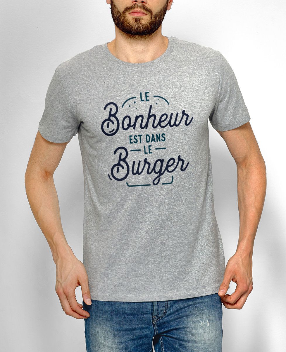 T-Shirt homme Le bonheur est dans le burger