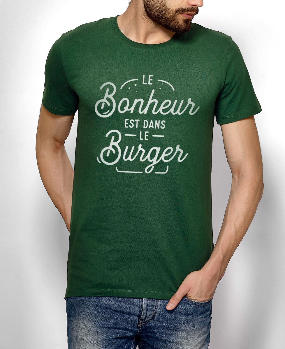 T-Shirt homme Le bonheur est dans le burger