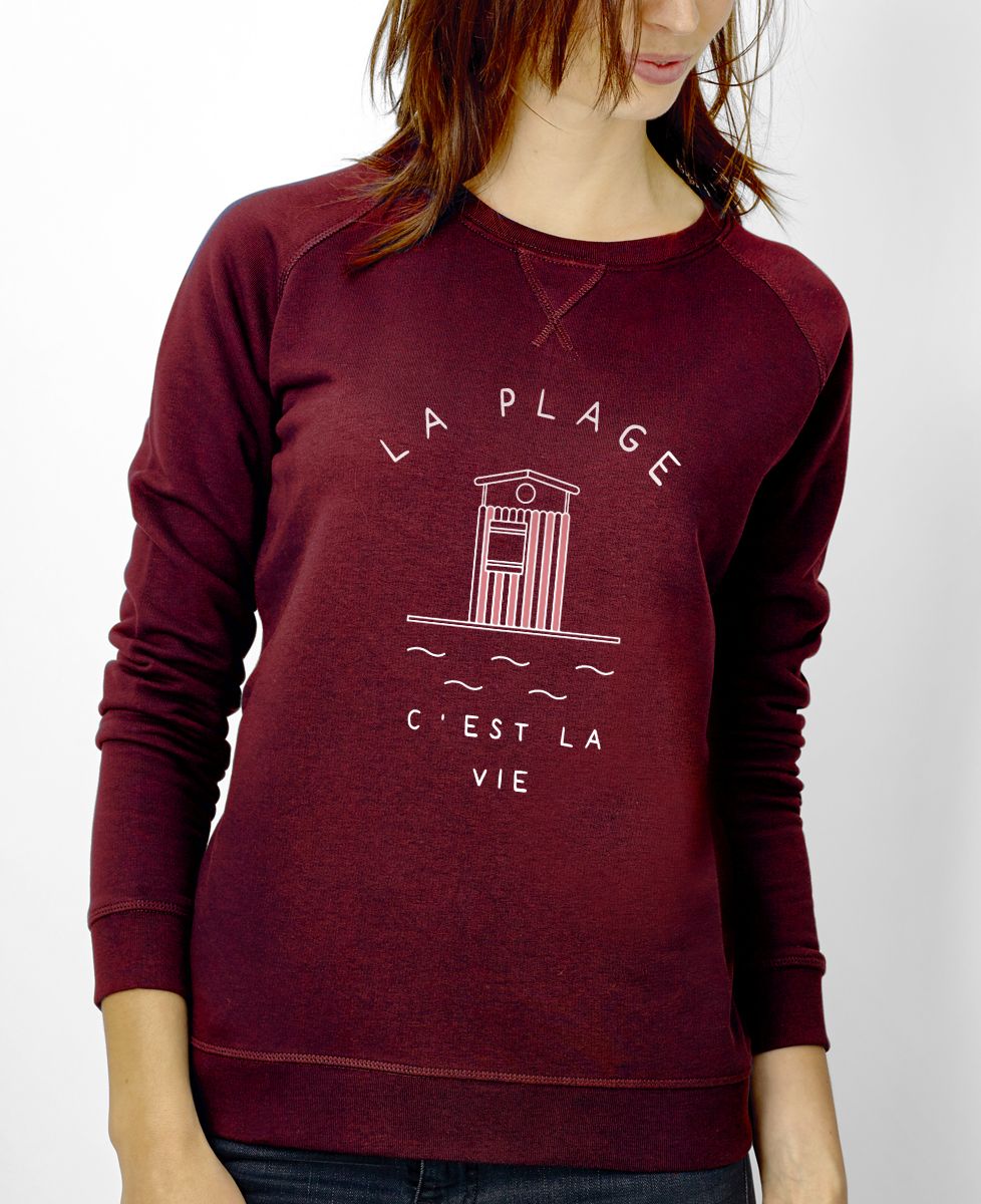 Sweatshirt femme La plage c'est la vie