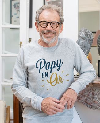 Sweatshirt homme Papy en or - Cadeaux Papy
