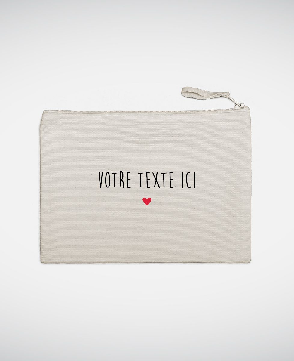 Pochette Petit coeur brodé personnalisé