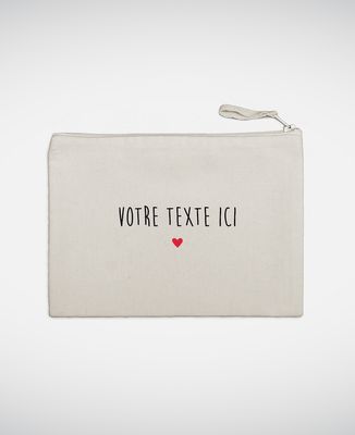 Pochette Petit coeur brodé personnalisé