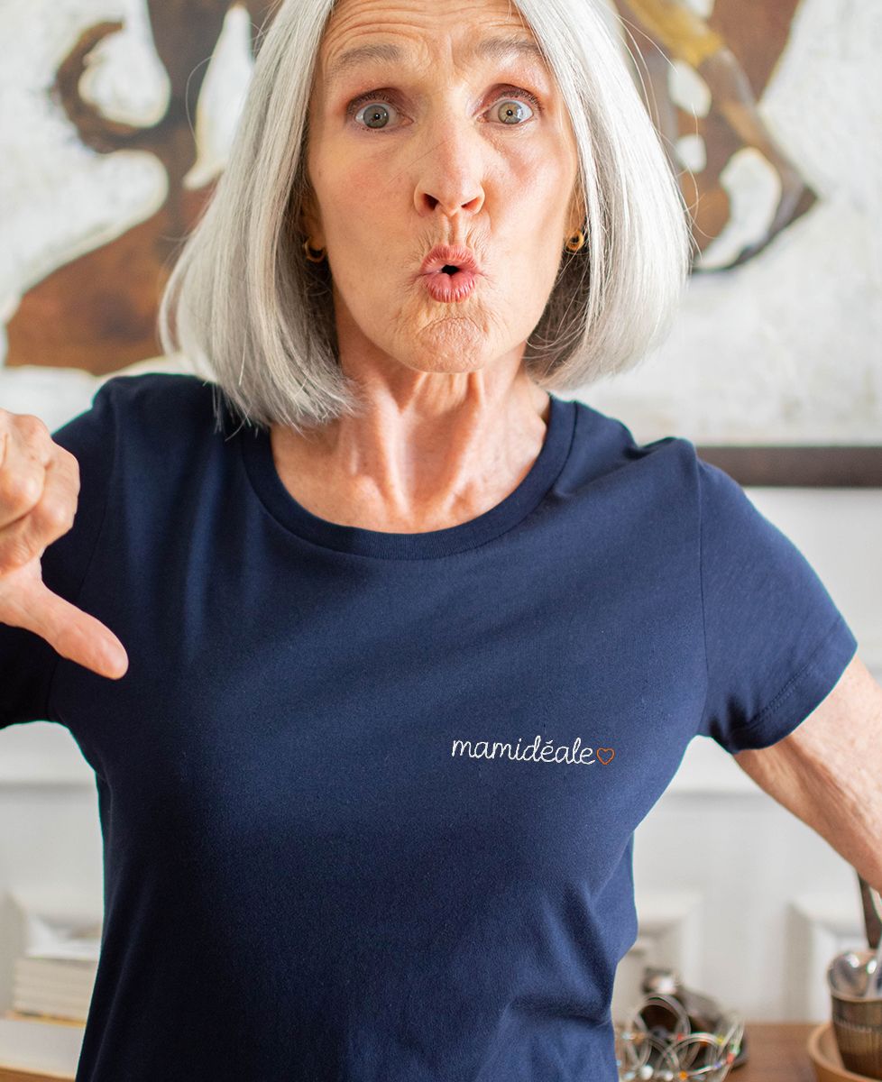 T-shirt femme Mamidéale (brodé) - Cadeaux Mamie