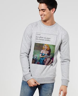 Sweatshirt homme Ça glisse au pays des Merveilles