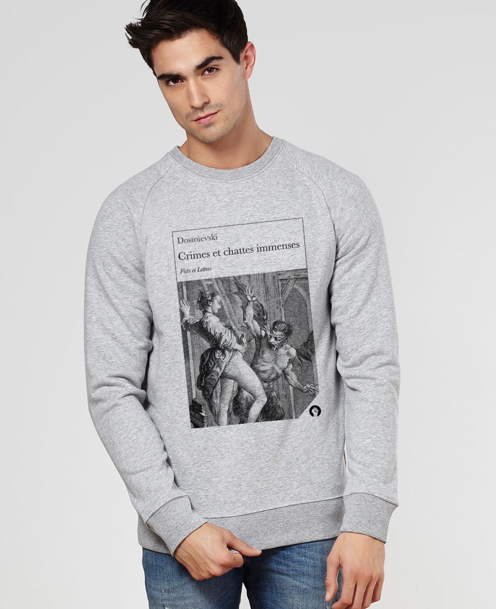 Sweatshirt homme Crimes et chattes immenses - Cadeaux Couple