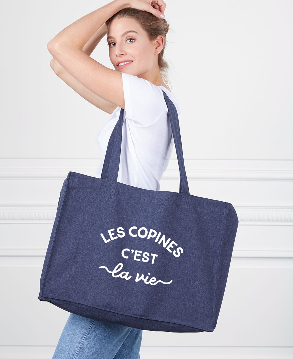 Tote Bag Humoristique "Les Copines Et L'apéro D'abord" - Cadeau Pour Meilleure Amie, Lavable, Made In France