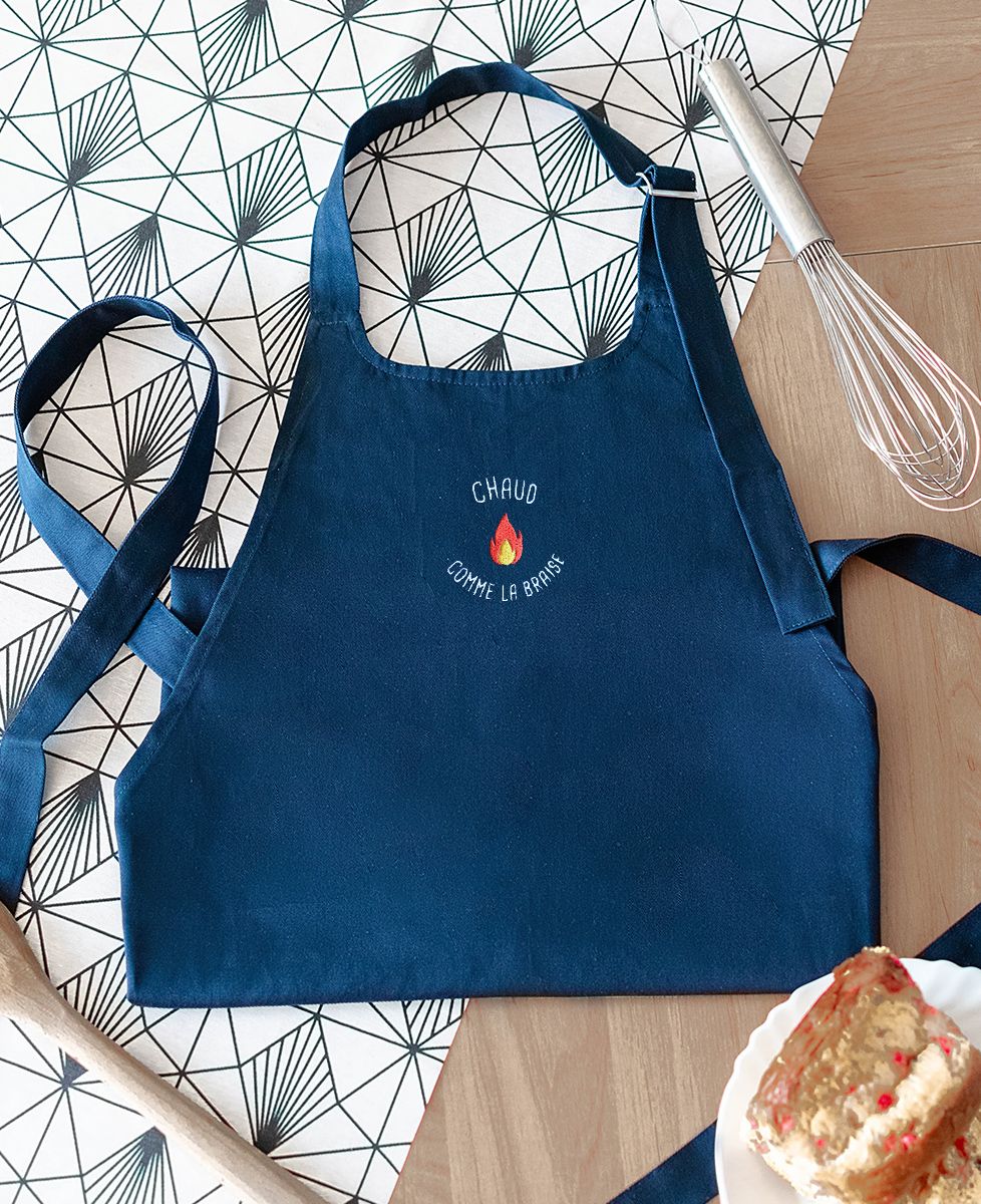 Tablier à poche Chaud comme la braise (brodé) Monsieur TSHIRT