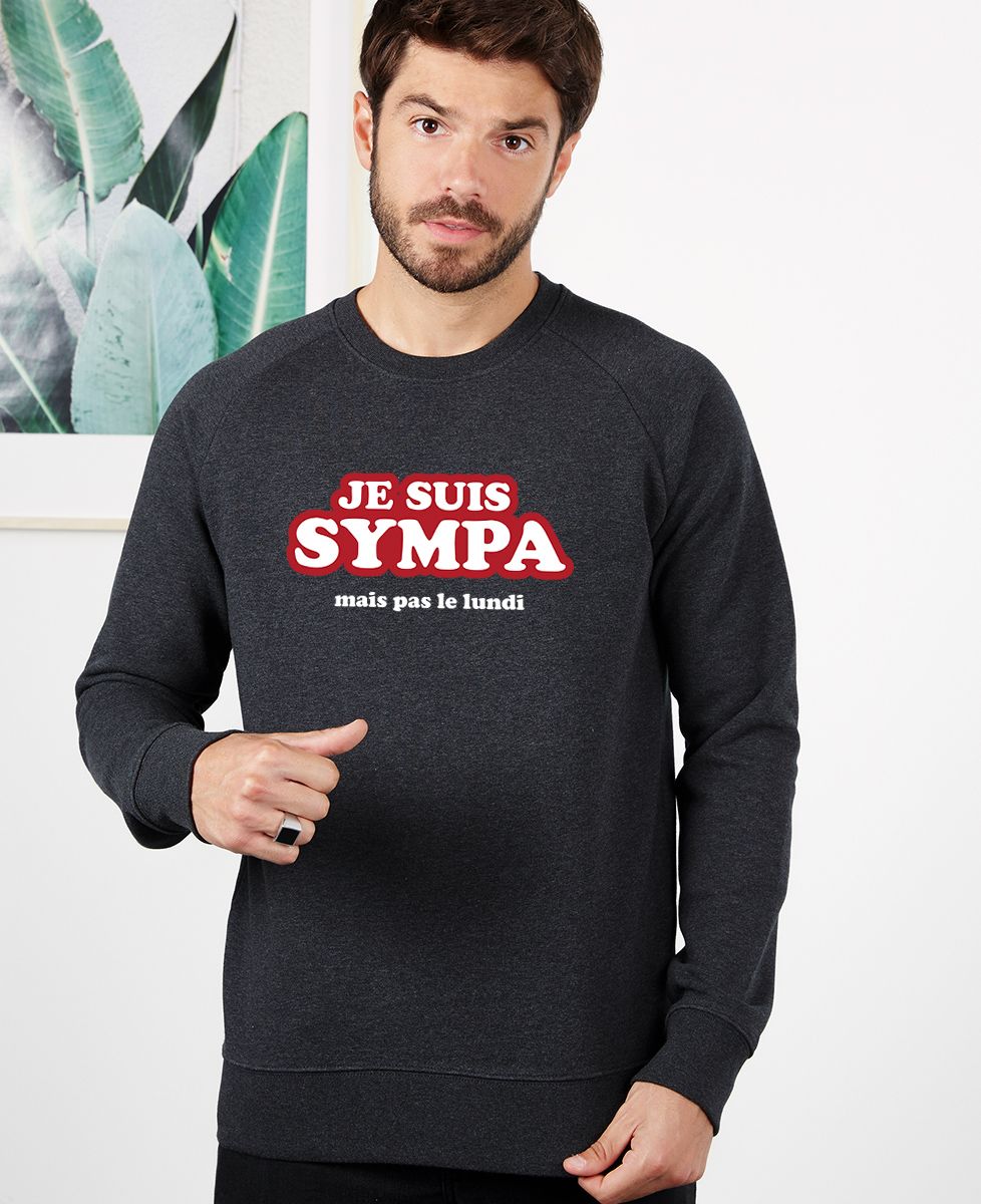 Sweatshirt homme Je suis sympa (mais pas le lundi)