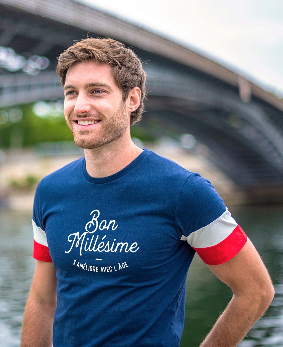 T-shirt homme recyclé Filgood Bon millésime - Apéro