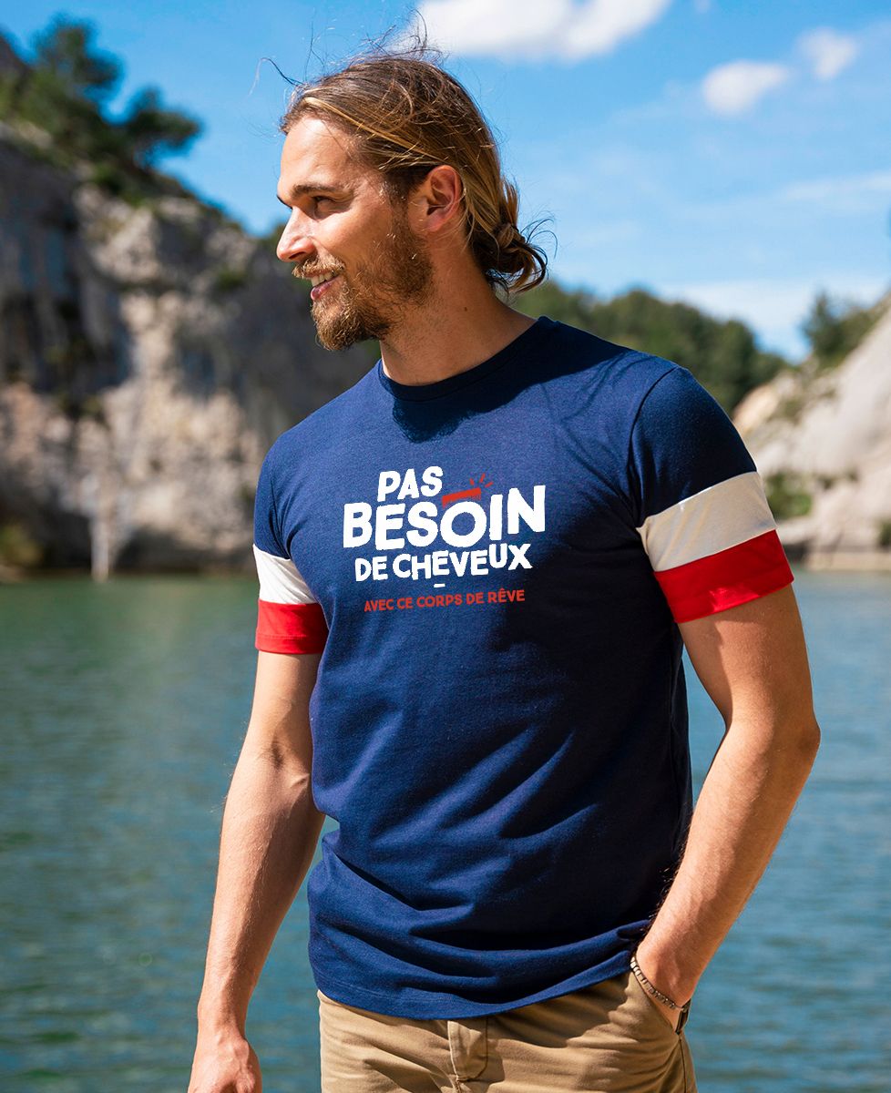 T-shirt homme recyclé Filgood Pas besoin de cheveux - Apéro, Cadeaux Couple