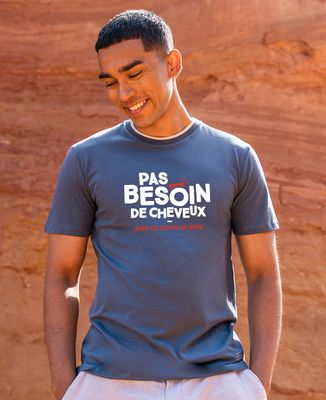 T-shirt homme recyclé Filgood Pas besoin de cheveux - Apéro, Cadeaux Couple