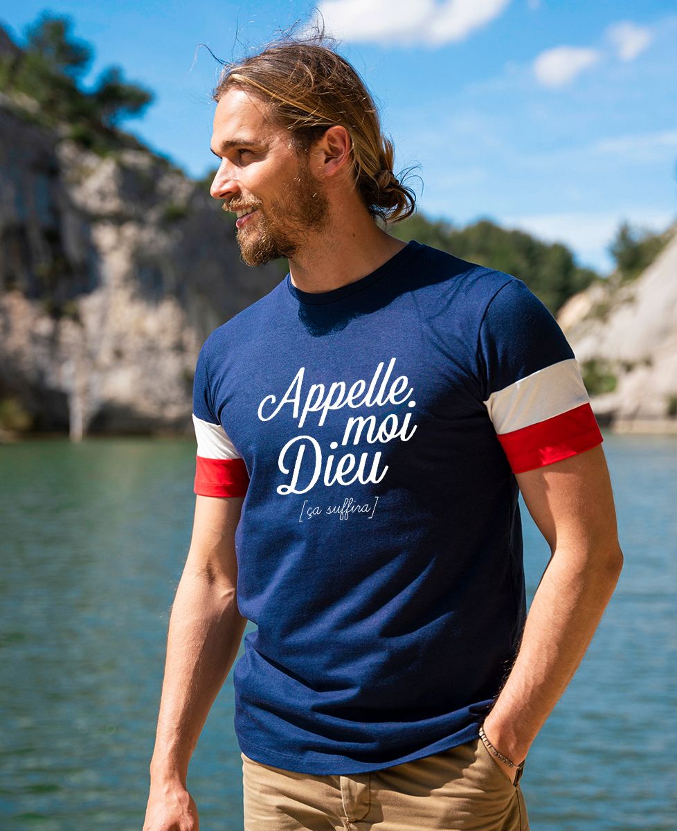 T-shirt homme recyclé Filgood Appelle moi Dieu - Apéro, Cadeaux Couple