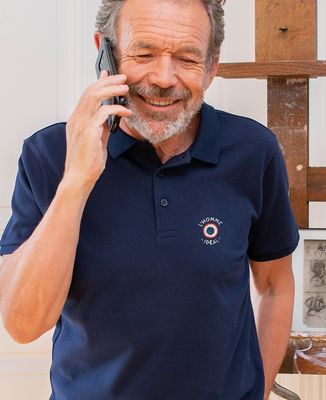 Polo homme L'homme idéal cocarde (brodé) - Cadeaux Papa
