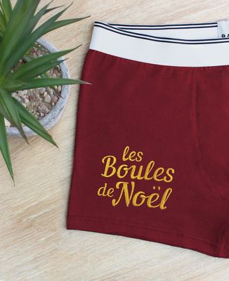 Boxer Les boules de Noël brodé