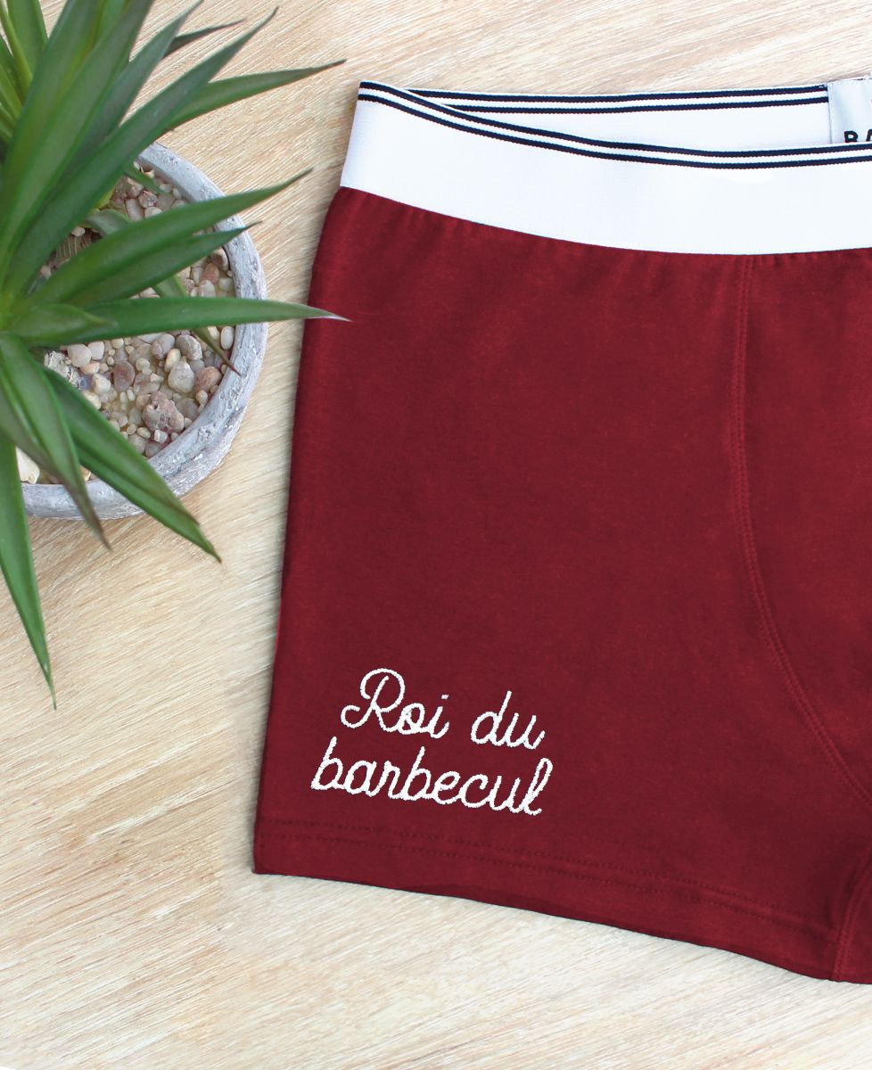 Boxer Roi du barbecul (brodé) - Cadeaux Couple