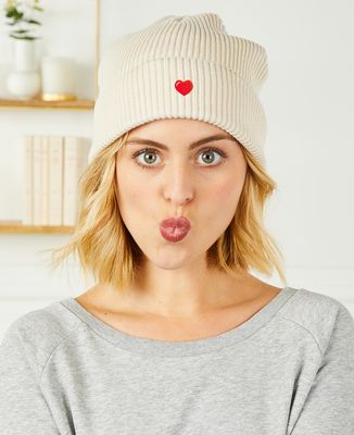 Winter hat Heart (embroidered) - Couple gifts