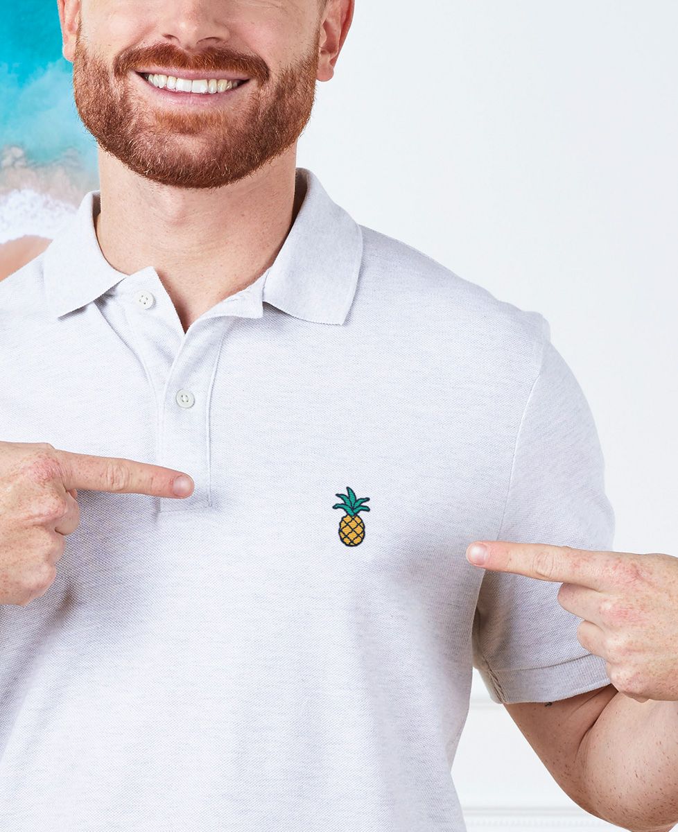 Mannen polo Ananas (geborduurd)