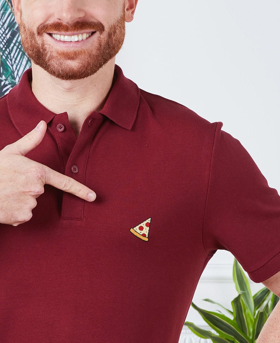 Mannen polo Pizza (geborduurd)