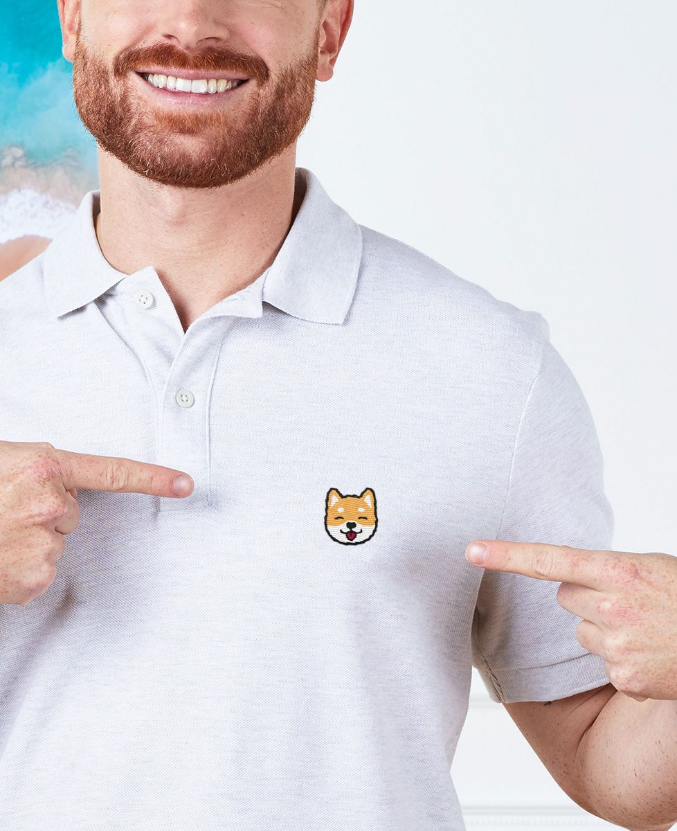 Men's polo shirt Shiba (embroidered) - Animals