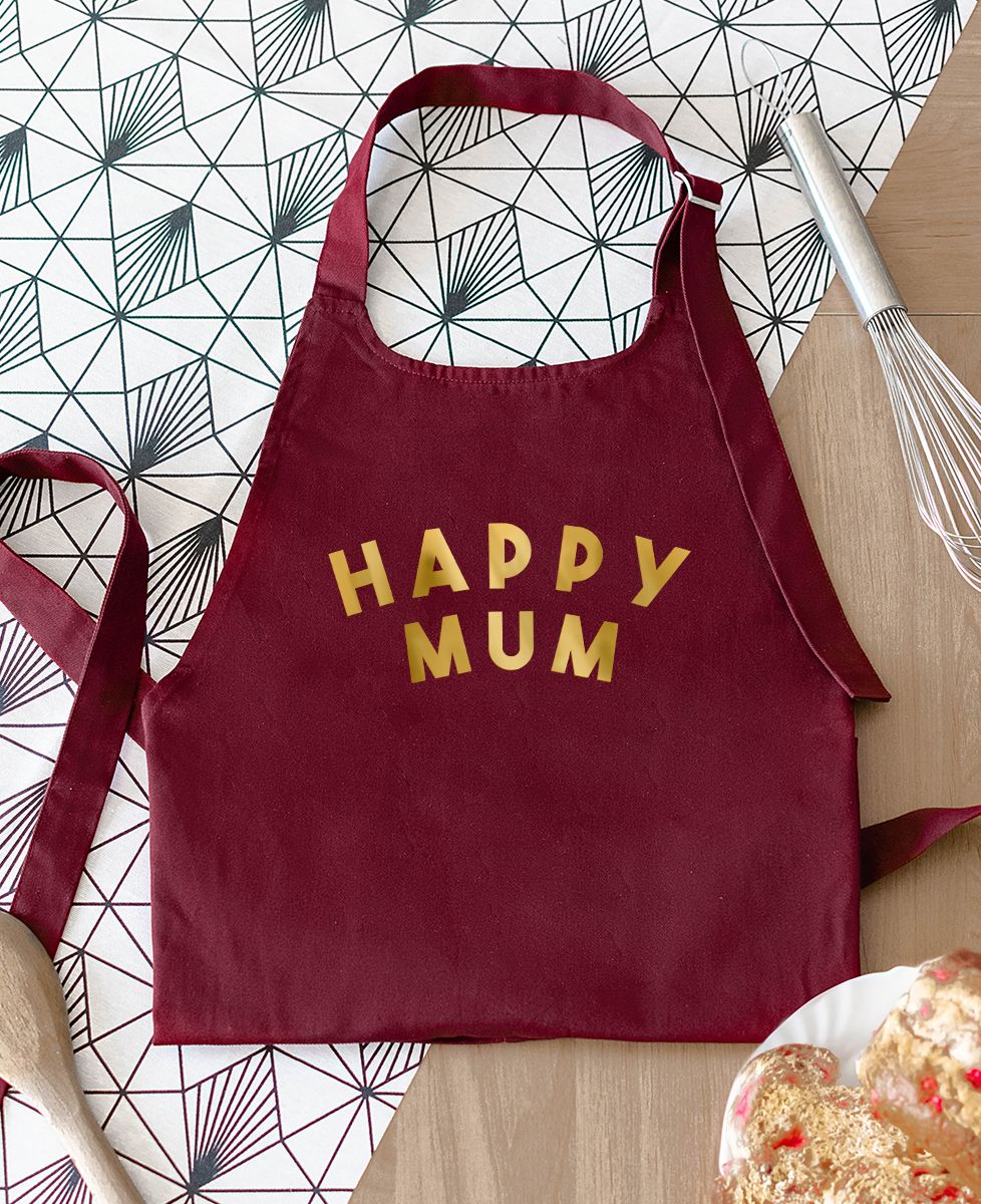 Tablier à poche Happy mum (effet doré) - Apéro