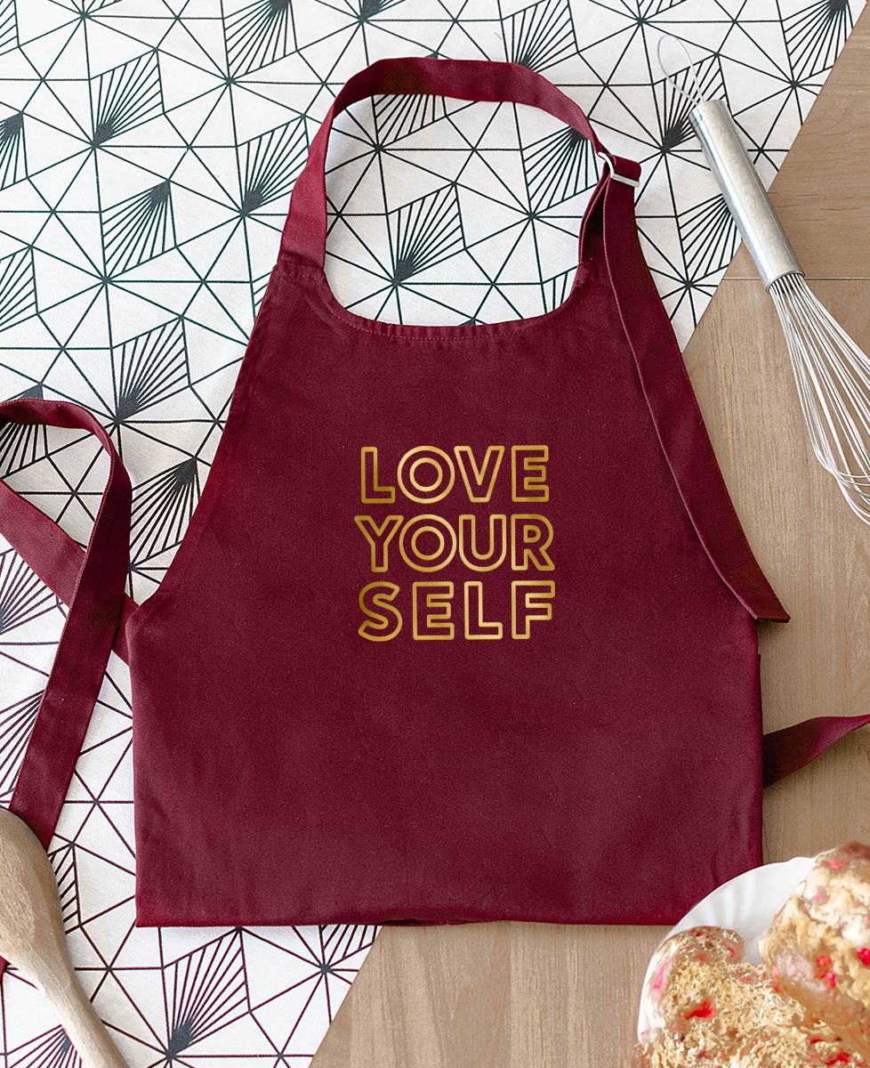 Tablier à poche Love your self (effet doré) - Apéro