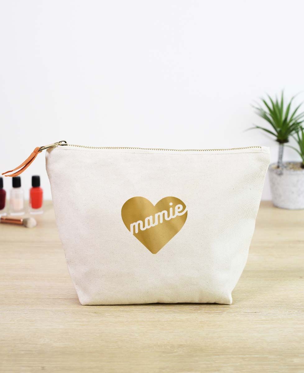 Trousse Mamie coeur (effet doré) - Cadeaux Mamie