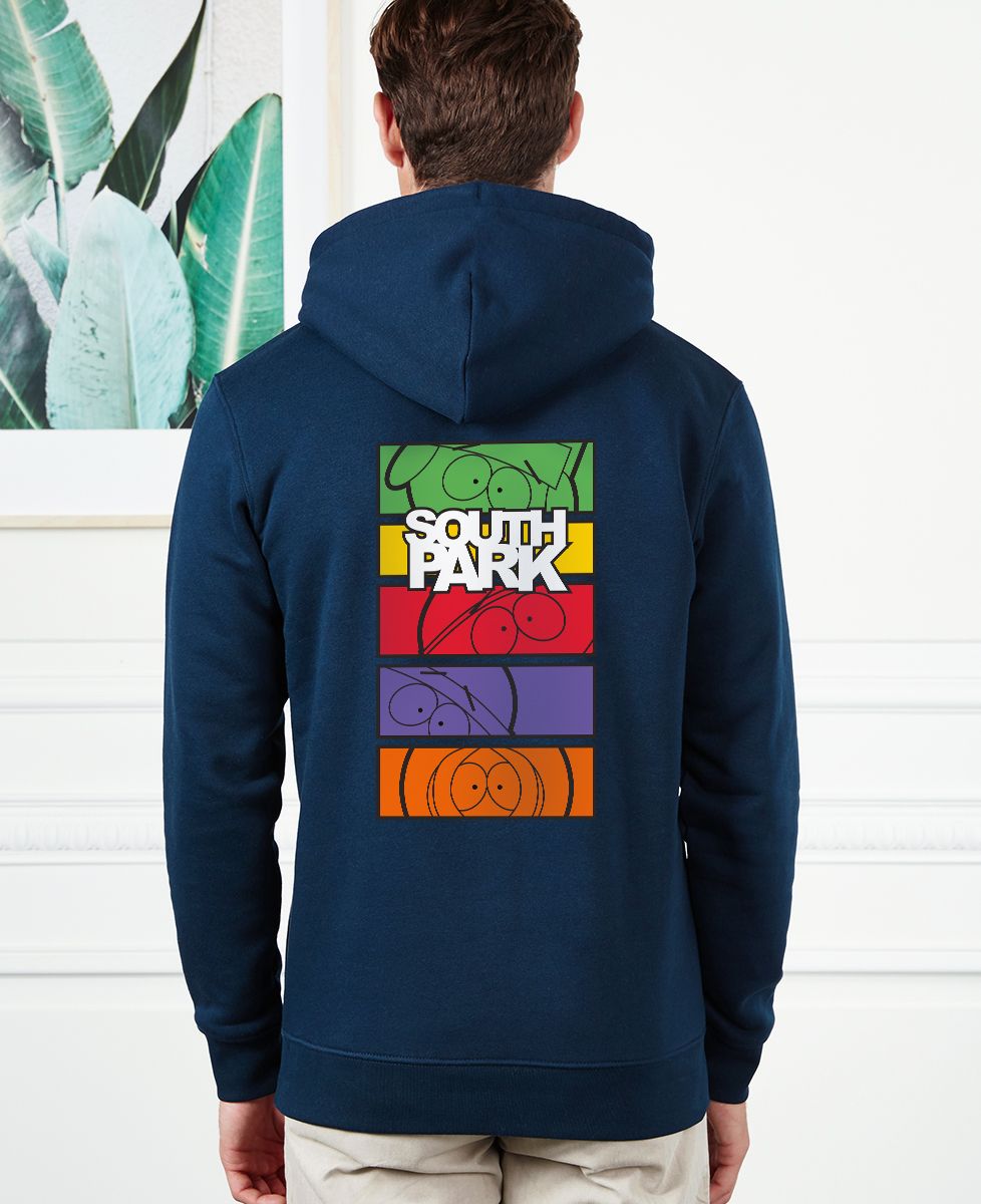 Hoodie voor heren Color block (South Park) - Aperitief