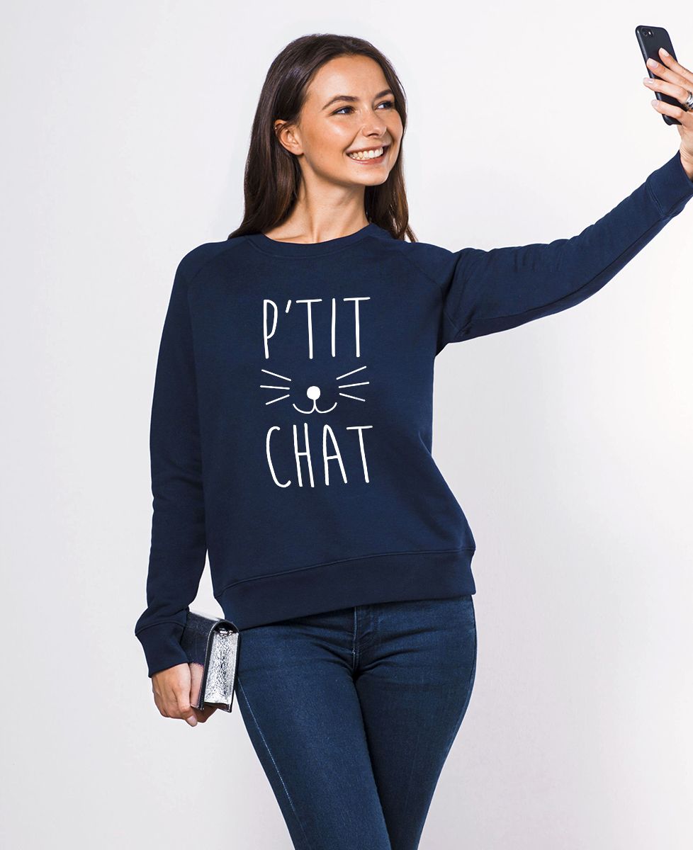 Sweatshirt femme P'tit chat