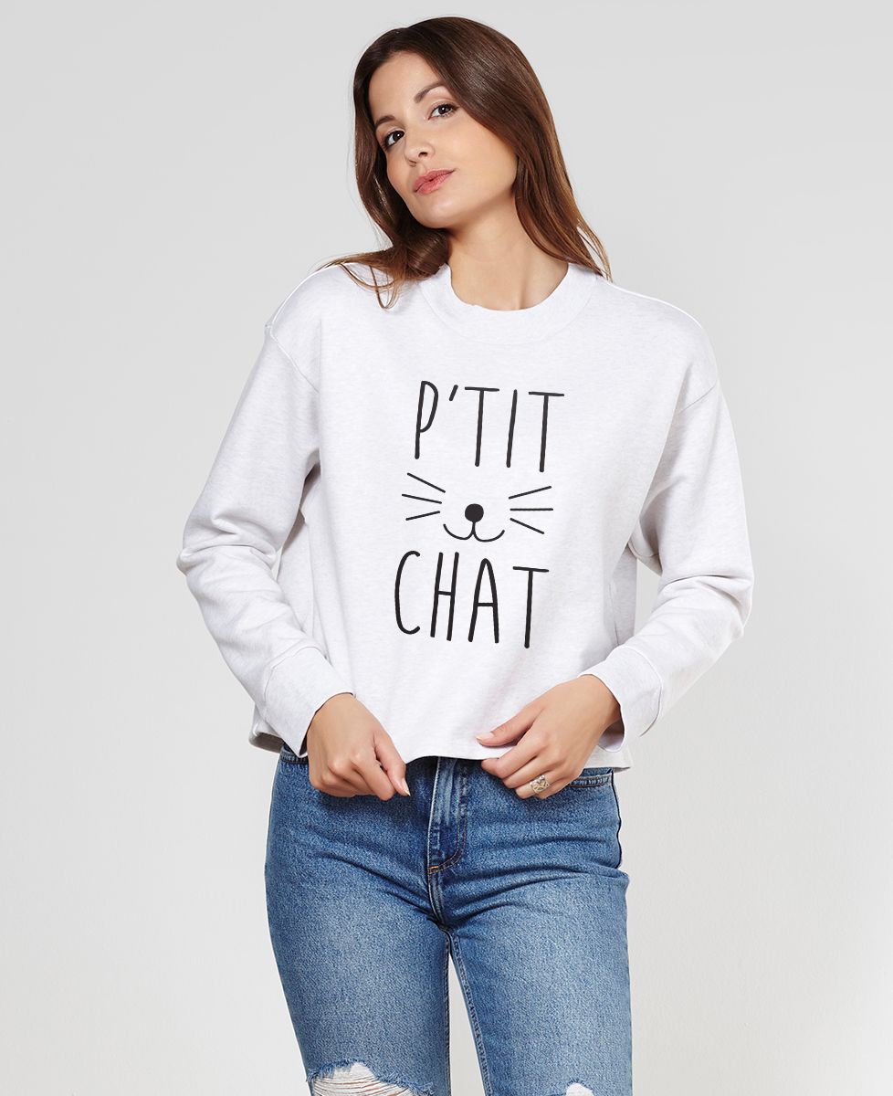Sweatshirt femme P'tit chat