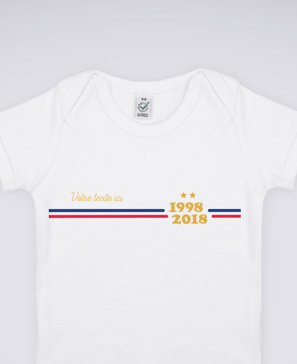 T-Shirt bébé Supporter France personnalisé