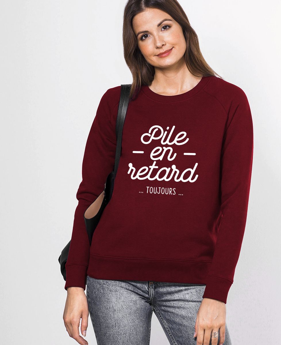 Sweatshirt femme Pile en retard