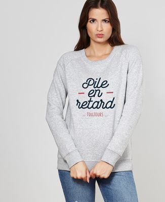 Sweatshirt femme Pile en retard