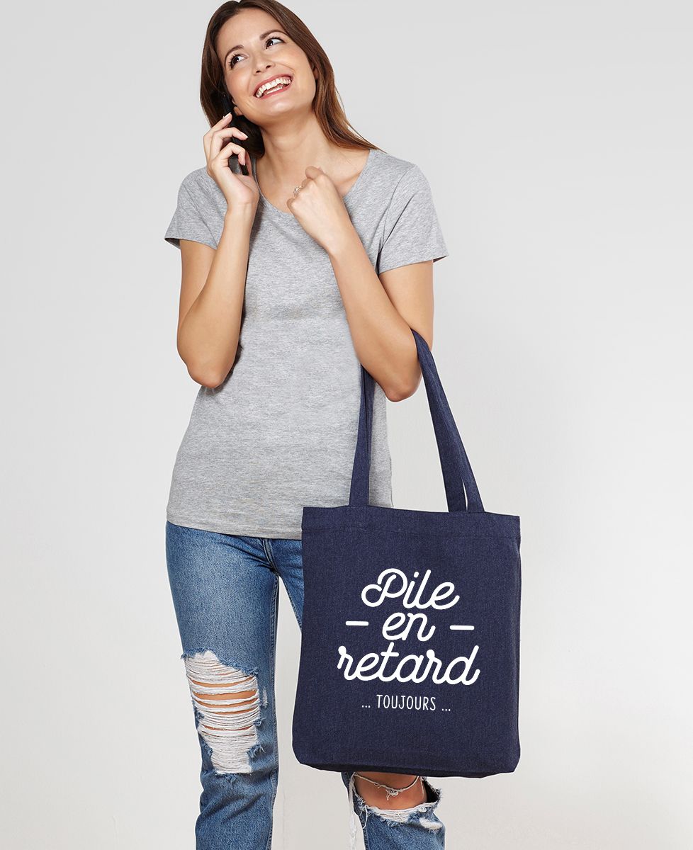 Tote bag Pile en retard