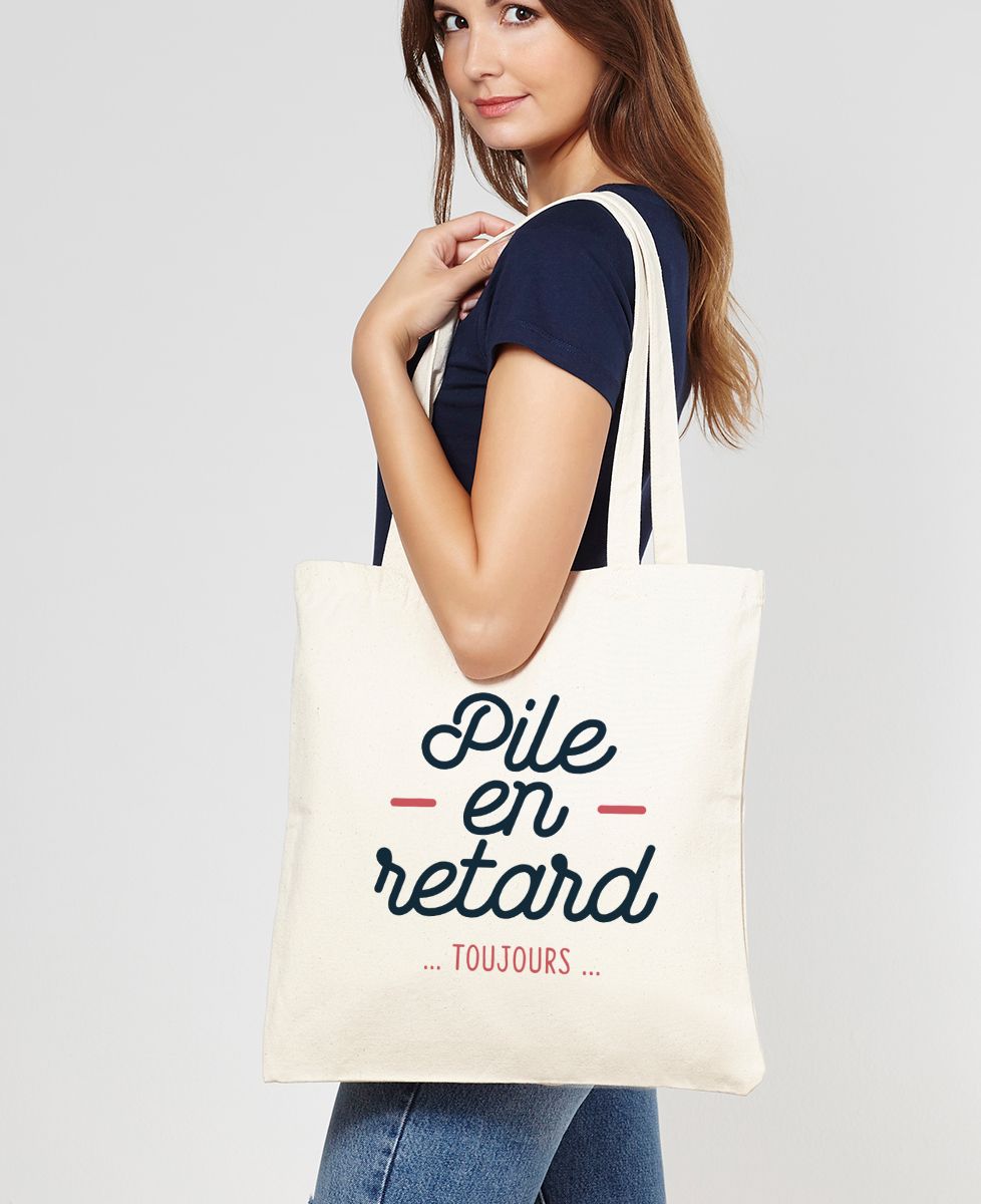 Tote bag Pile en retard