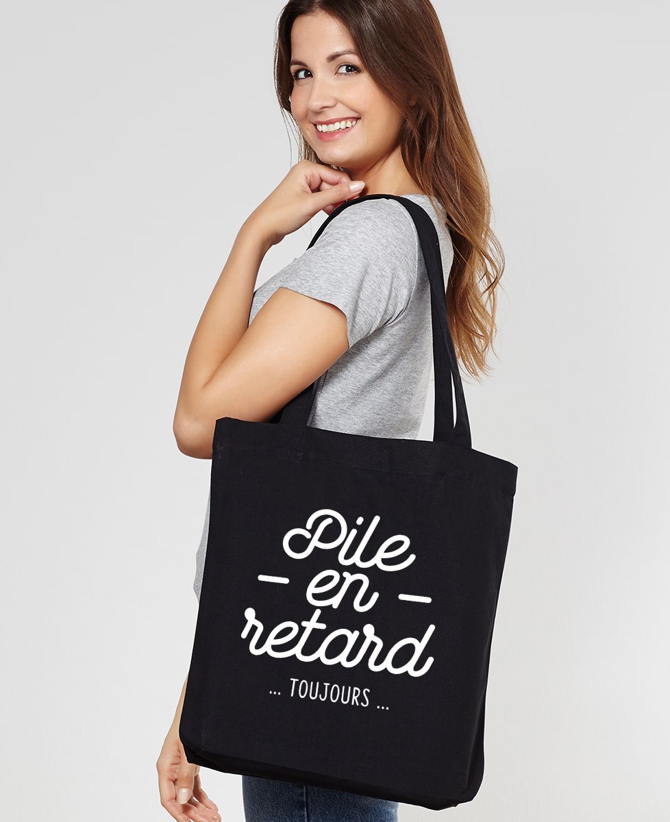 Tote bag Pile en retard