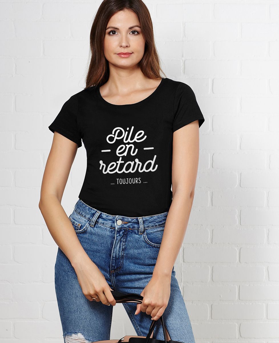 T-Shirt femme Pile en retard