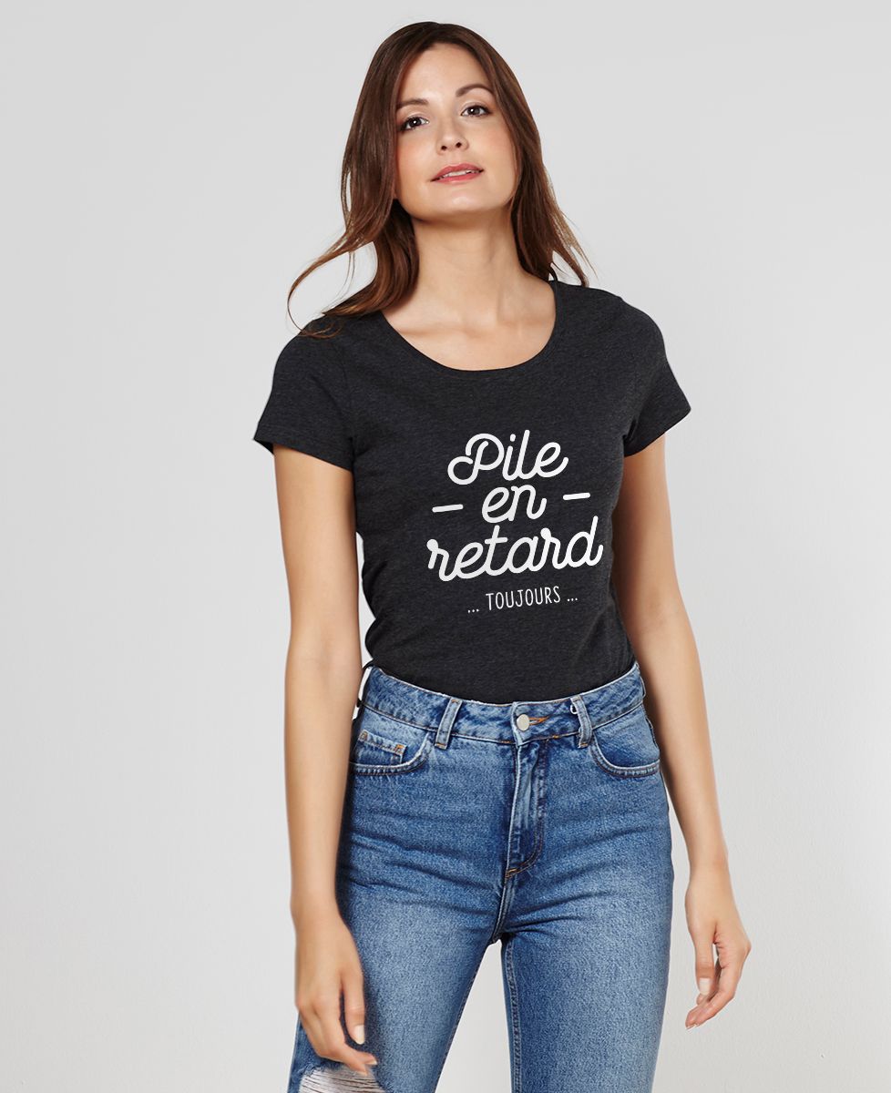 T-Shirt femme Pile en retard