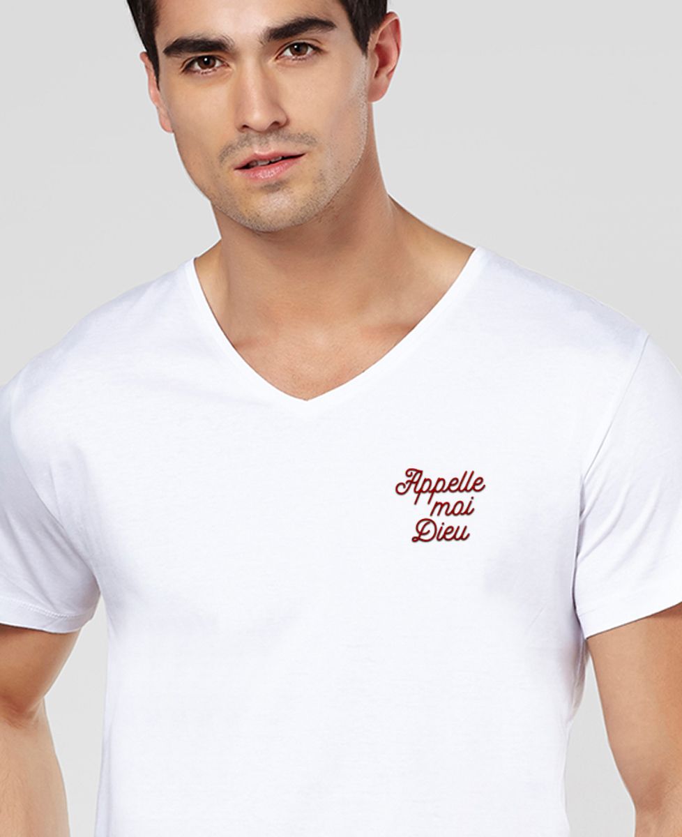 T-Shirt homme Appelle-moi Dieu brodé