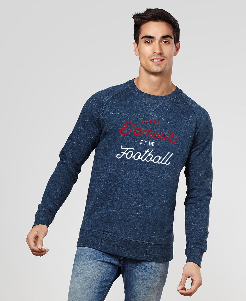Sweatshirt homme Vivre d'amour et de football